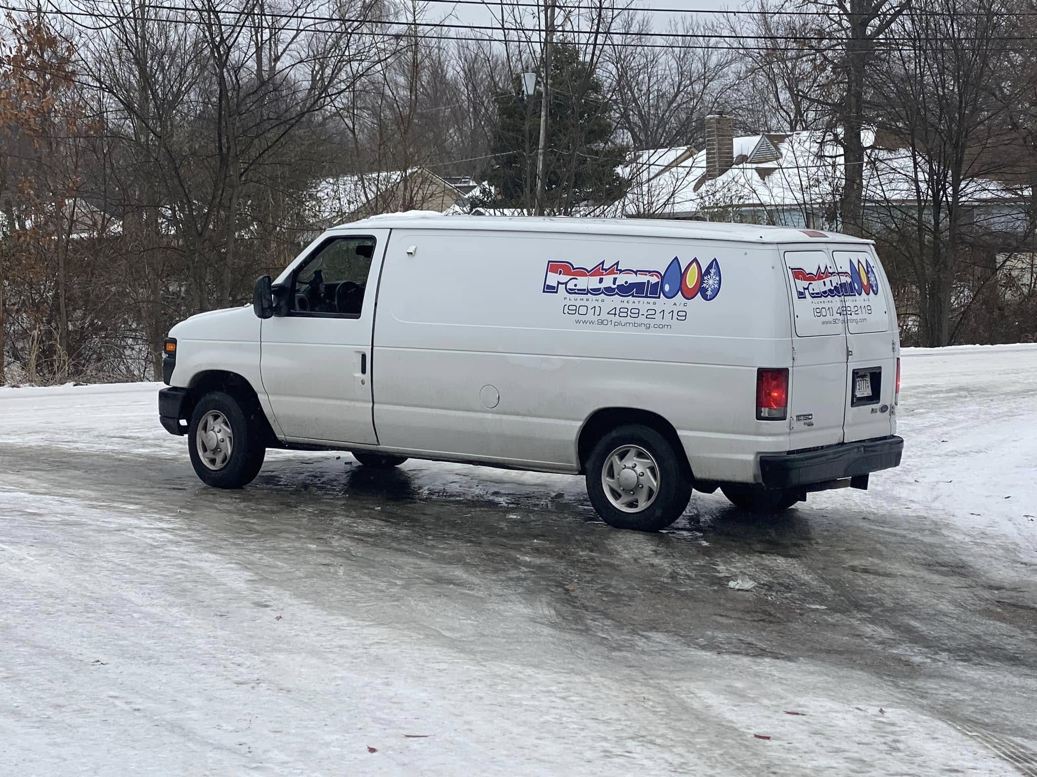 Patton Plumbing Truck On Icy road