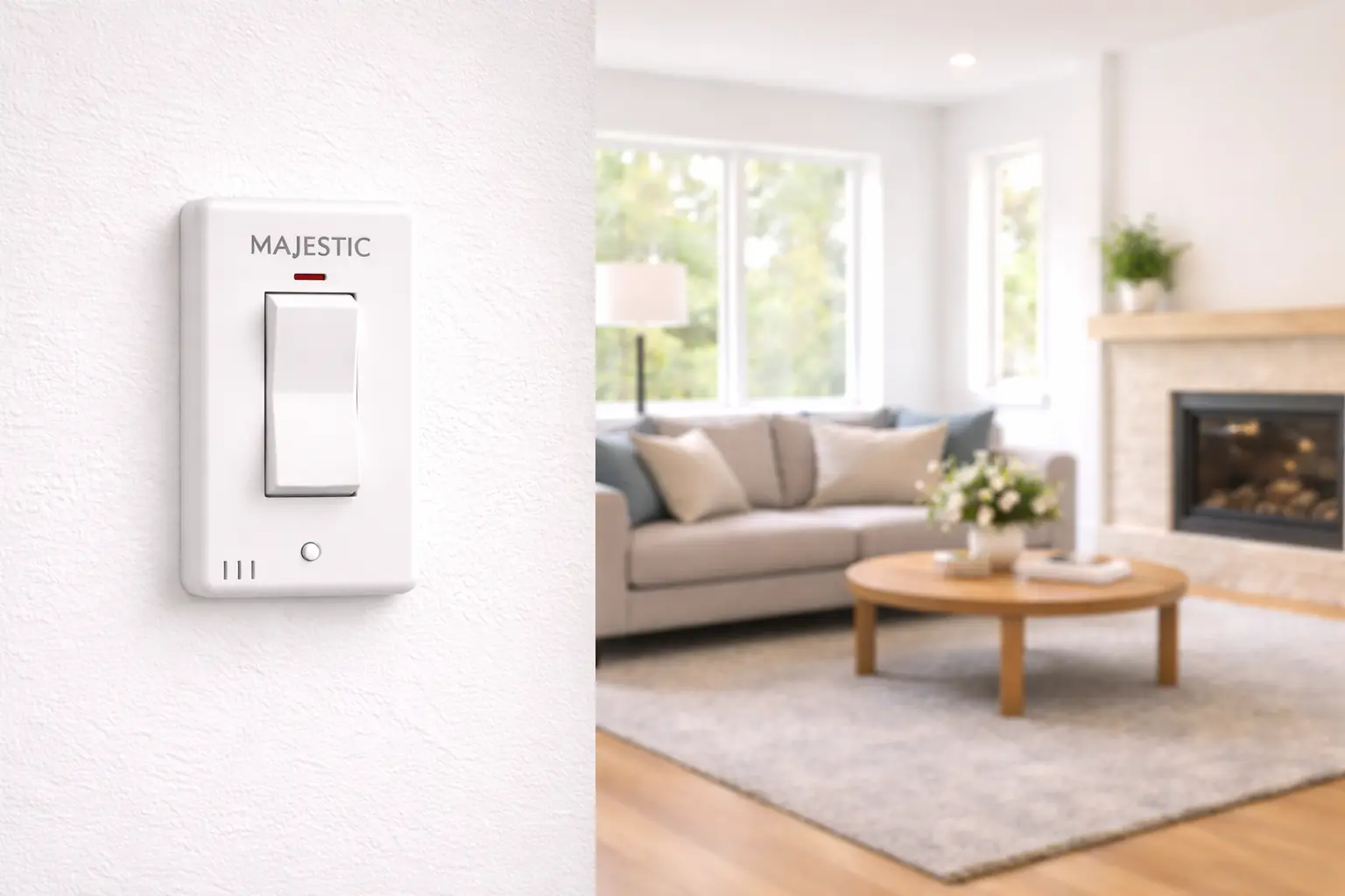 Smart home fireplace switch