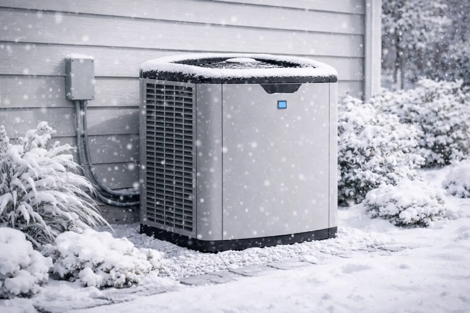 Outdoor unit in snow