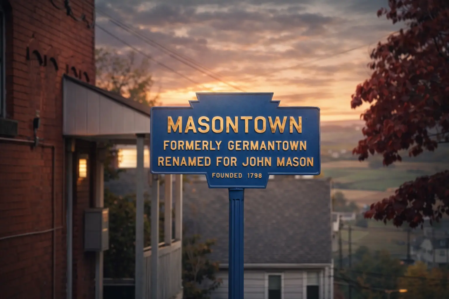 Masontown historical sign