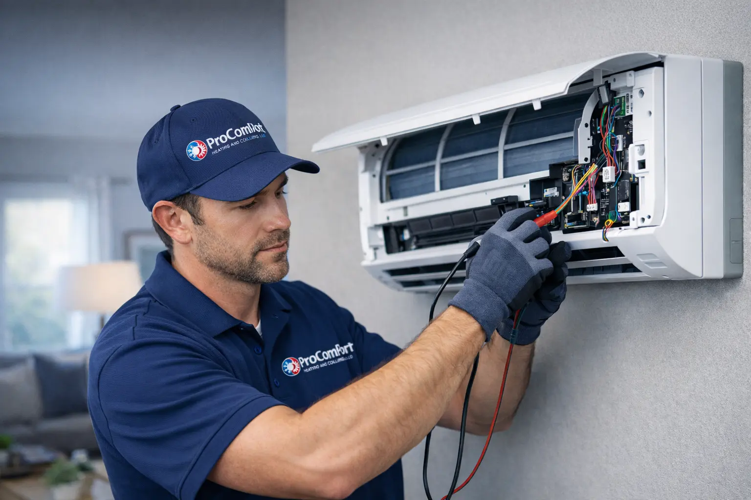 AC repair technician working