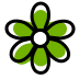 Green flower outline