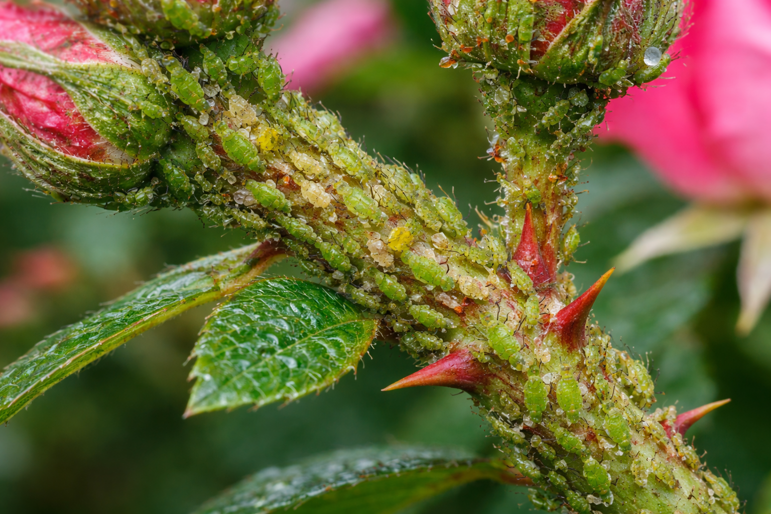 aphids on a rose