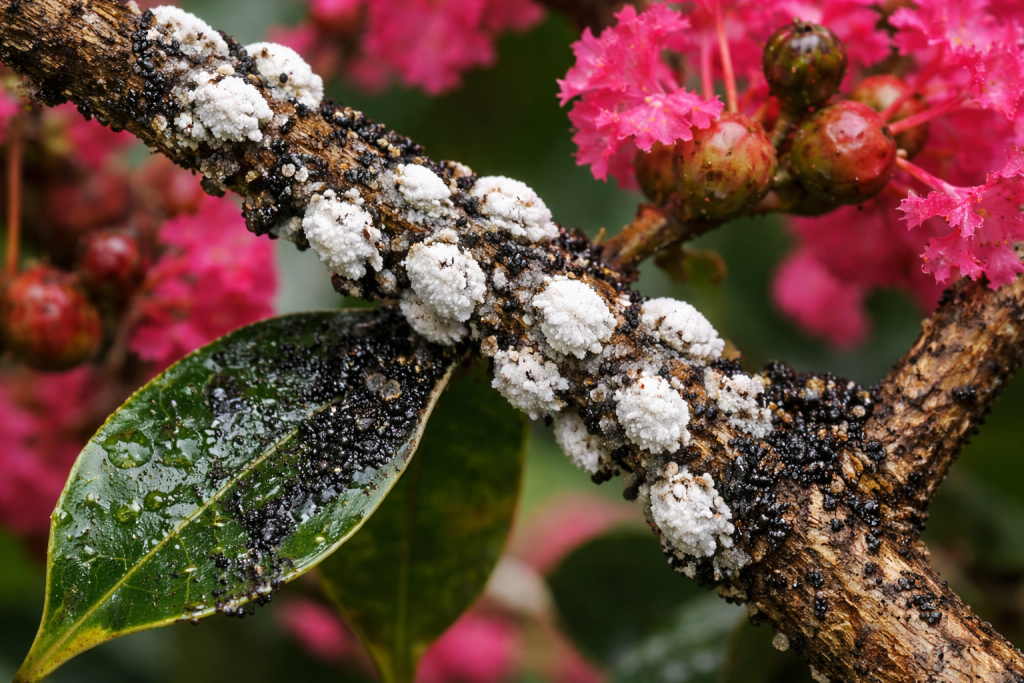scale on crepe myrtle
